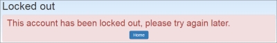 screen shot of Account Lockout message