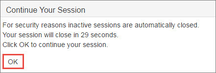 Expired session timeout message